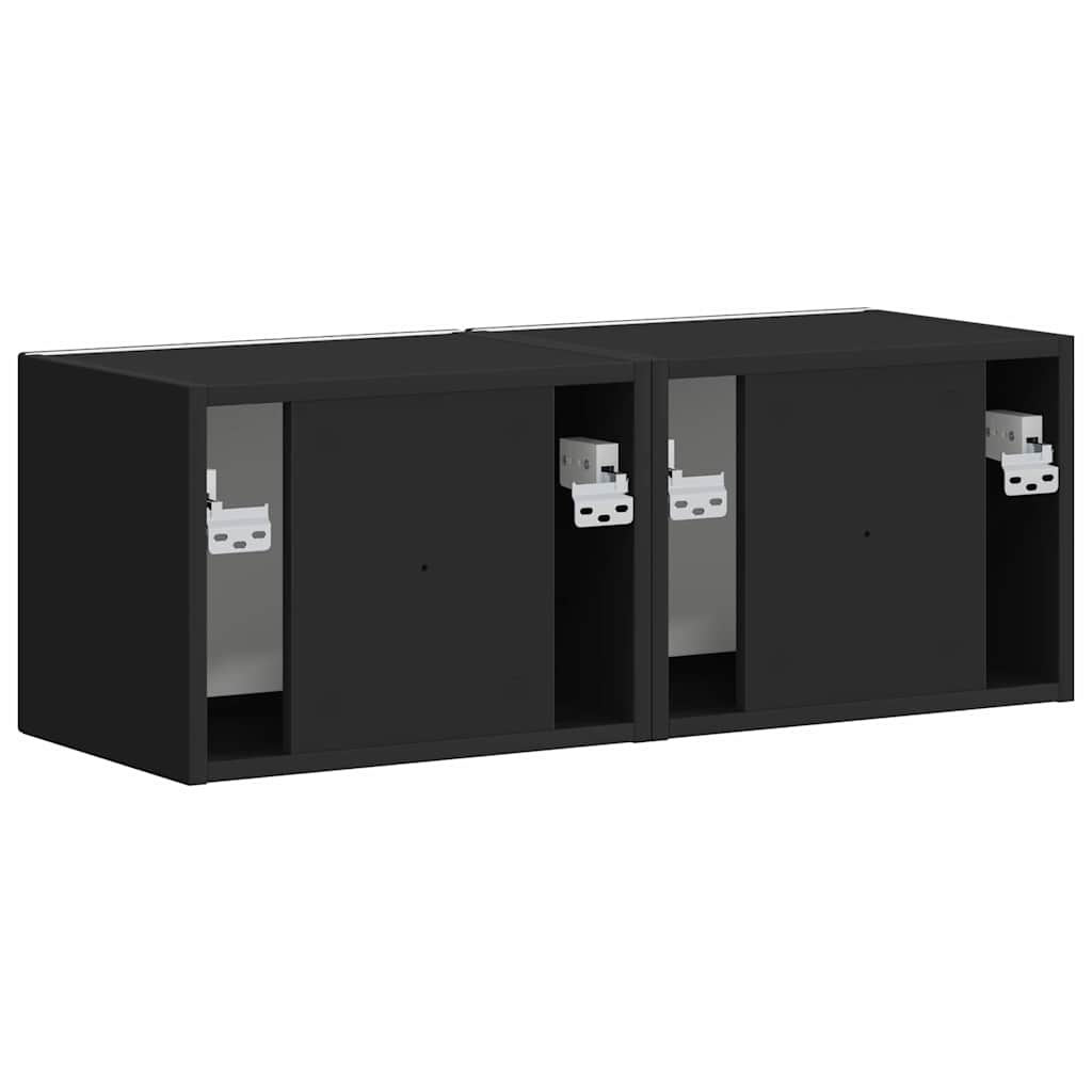 TV zidni ormar 2 pcs Crna 39 x 31 x 29,5 cm Konstruirano drvo