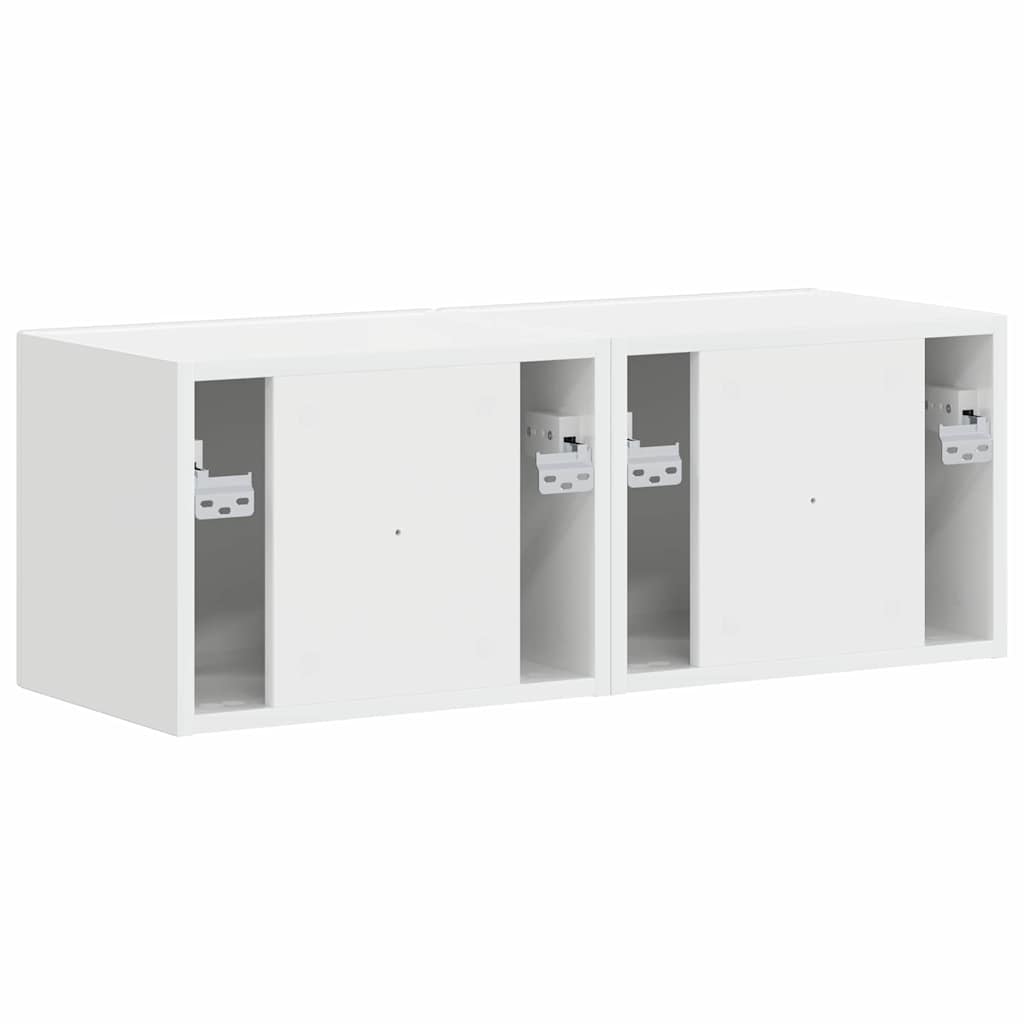 TV zidni ormar Zidne 2 pcs Sjajno bijelo 39 x 31 x 29,5 cm