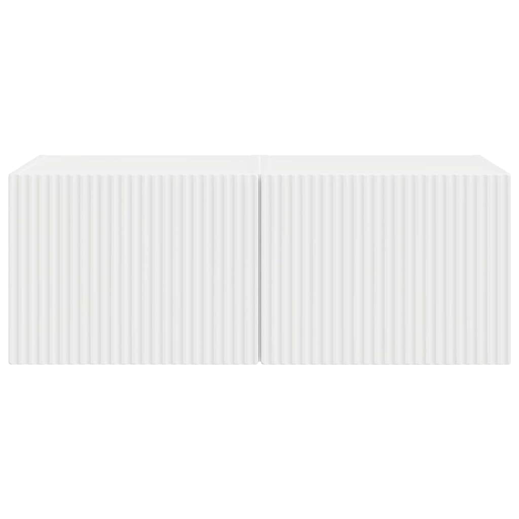 TV zidni ormar Zidne 2 pcs Sjajno bijelo 39 x 31 x 29,5 cm