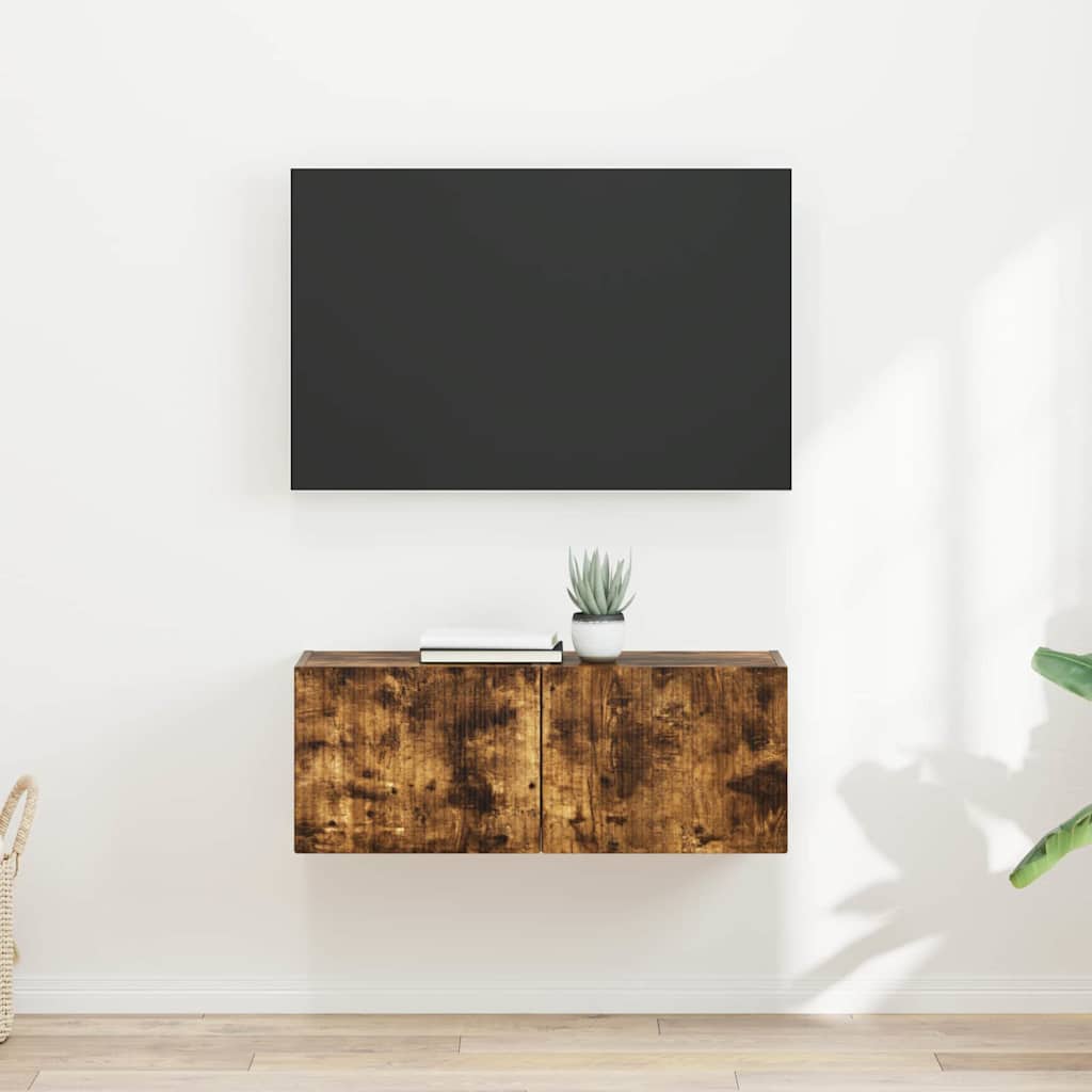TV zidni ormar Zidne 2 pcs Dimljeni hrast 39 x 31 x 29,5 cm