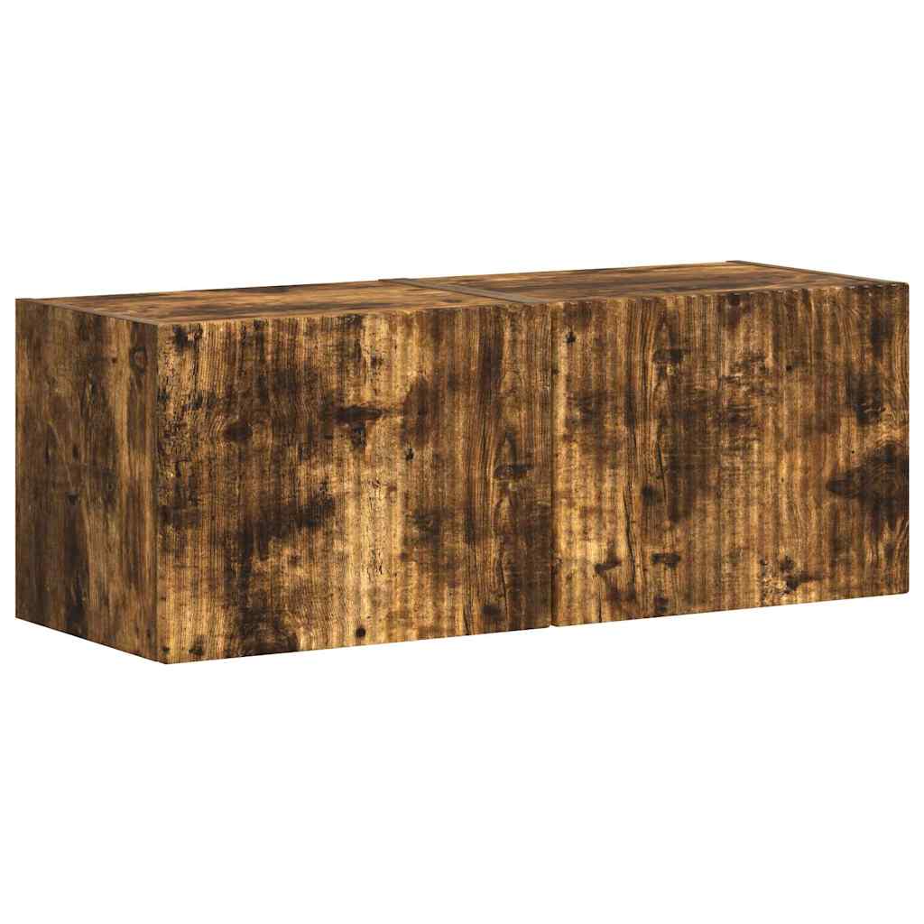 TV zidni ormar Zidne 2 pcs Dimljeni hrast 39 x 31 x 29,5 cm