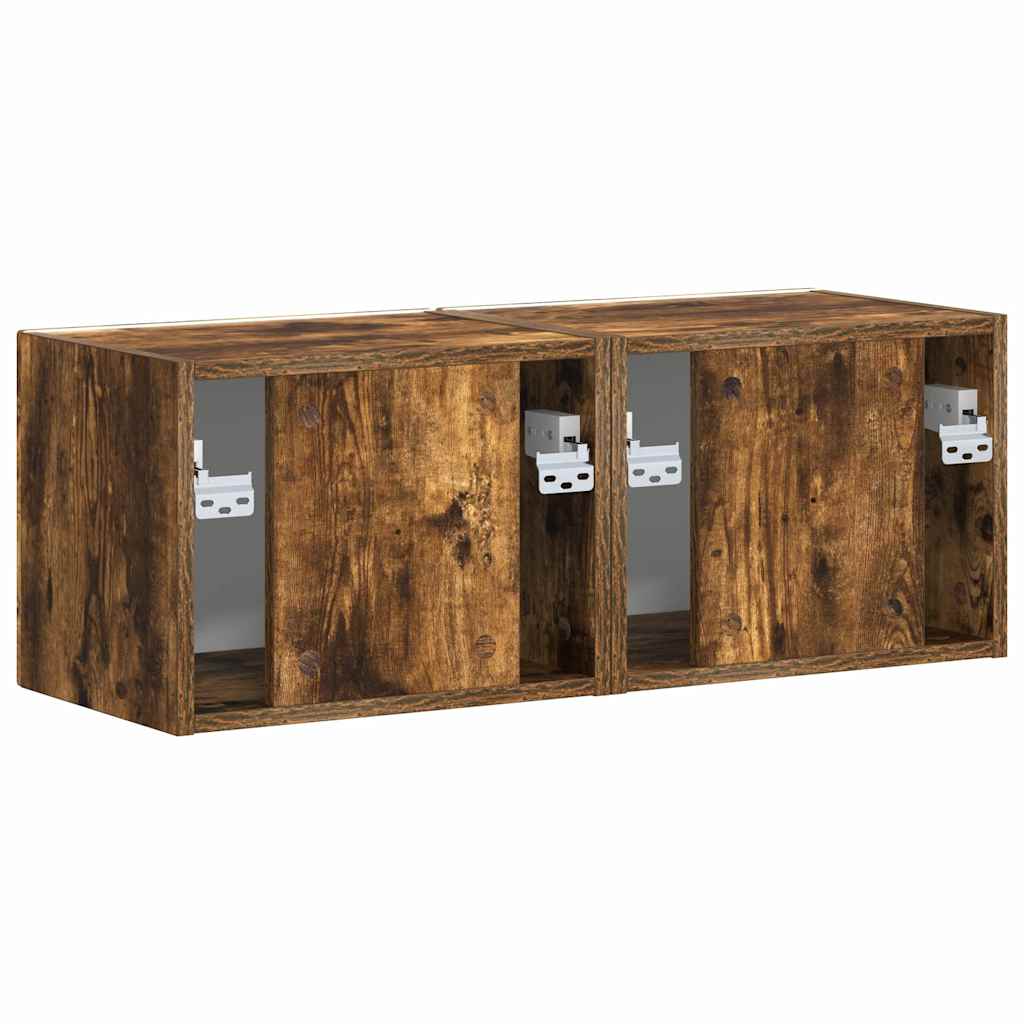 TV zidni ormar Zidne 2 pcs Dimljeni hrast 39 x 31 x 29,5 cm