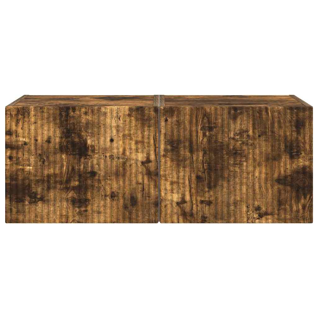 TV zidni ormar Zidne 2 pcs Dimljeni hrast 39 x 31 x 29,5 cm