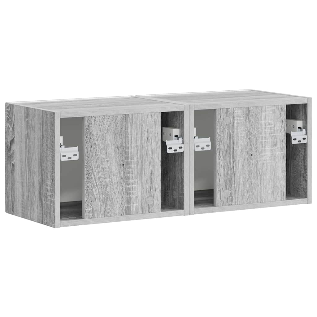 TV zidni ormar Zidne 2 pcs Siva Sonoma 39 x 31 x 29,5 cm