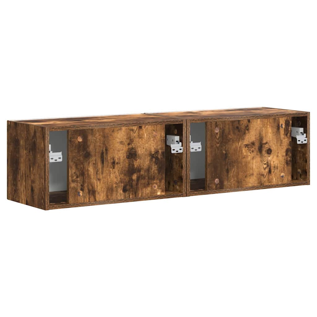 TV zidni ormar Zidne 2 pcs Dimljeni hrast 60 x 31 x 29,5 cm