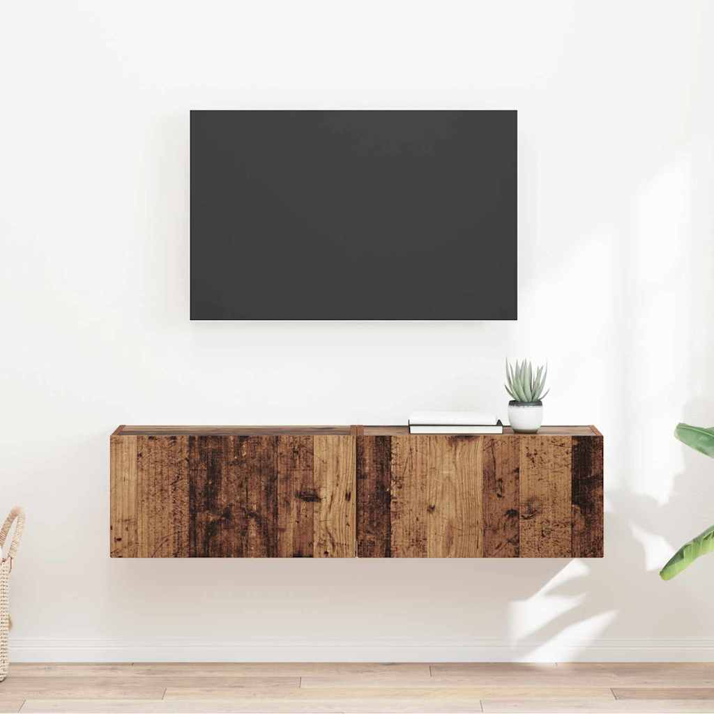 TV zidni ormar Zidne 2 pcs Staro drvo 60 x 31 x 29,5 cm