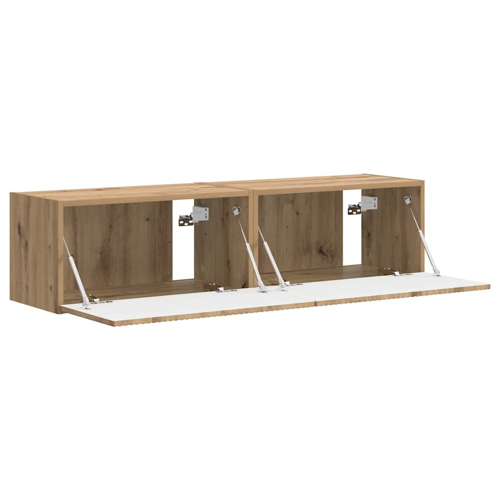 TV zidni ormar 2 pcs Umjetnička hrastovina 60 x 31 x 29,5 cm