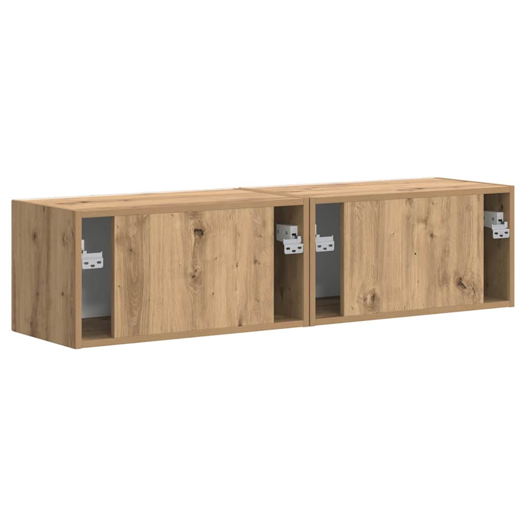 TV zidni ormar 2 pcs Umjetnička hrastovina 60 x 31 x 29,5 cm