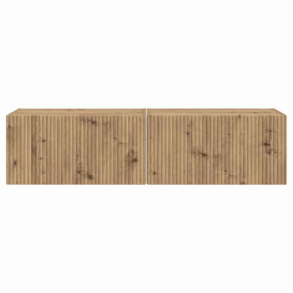 TV zidni ormar 2 pcs Umjetnička hrastovina 60 x 31 x 29,5 cm