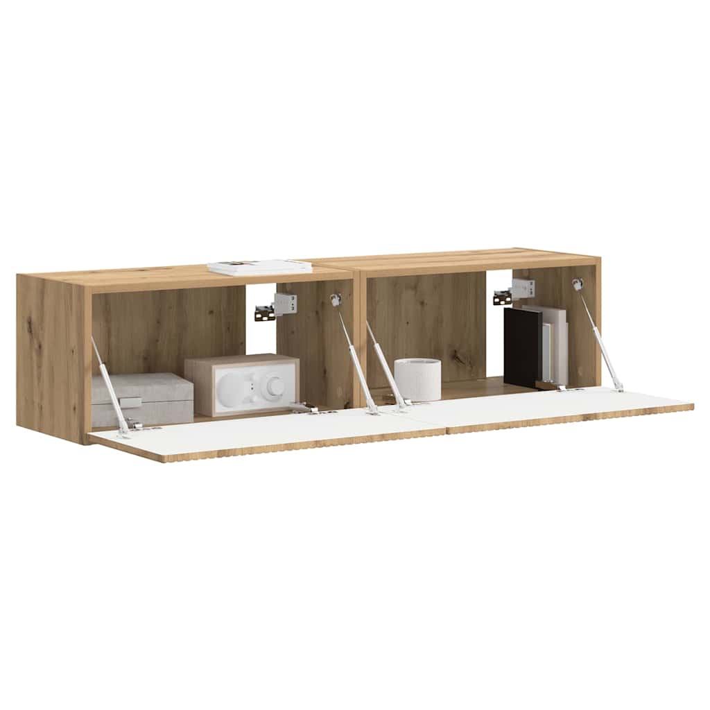 TV zidni ormar 2 pcs Umjetnička hrastovina 60 x 31 x 29,5 cm