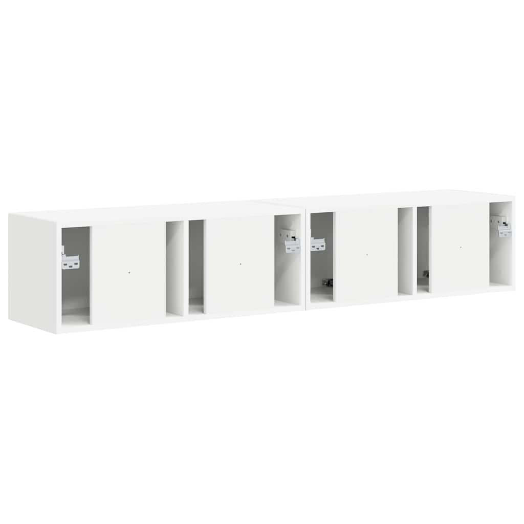 TV zidni ormar Zidne 2 pcs Bijelo 78,5 x 31 x 29,5 cm