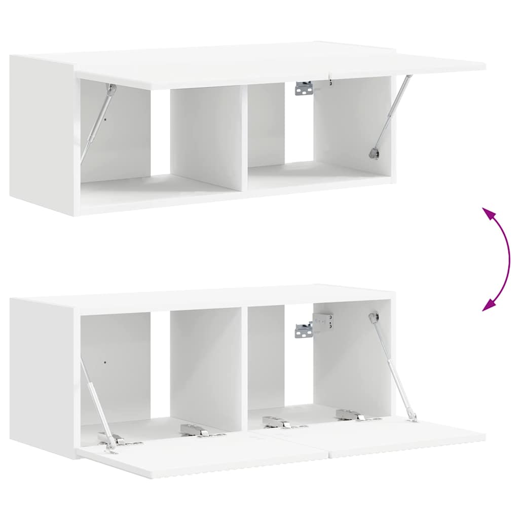 TV zidni ormar Zidne 2 pcs Bijelo 78,5 x 31 x 29,5 cm