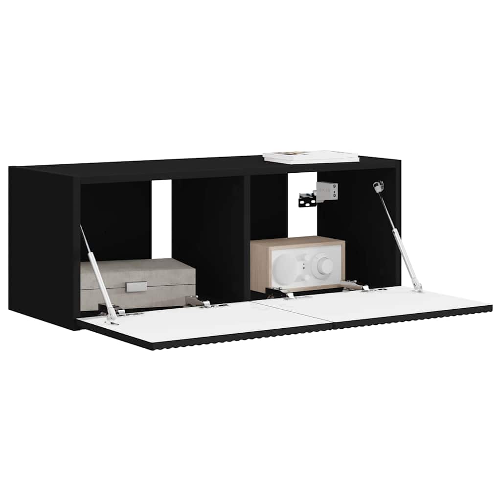 TV zidni ormar Zidne Crna 78,5 x 31 x 29,5 cm Konstruirano drvo