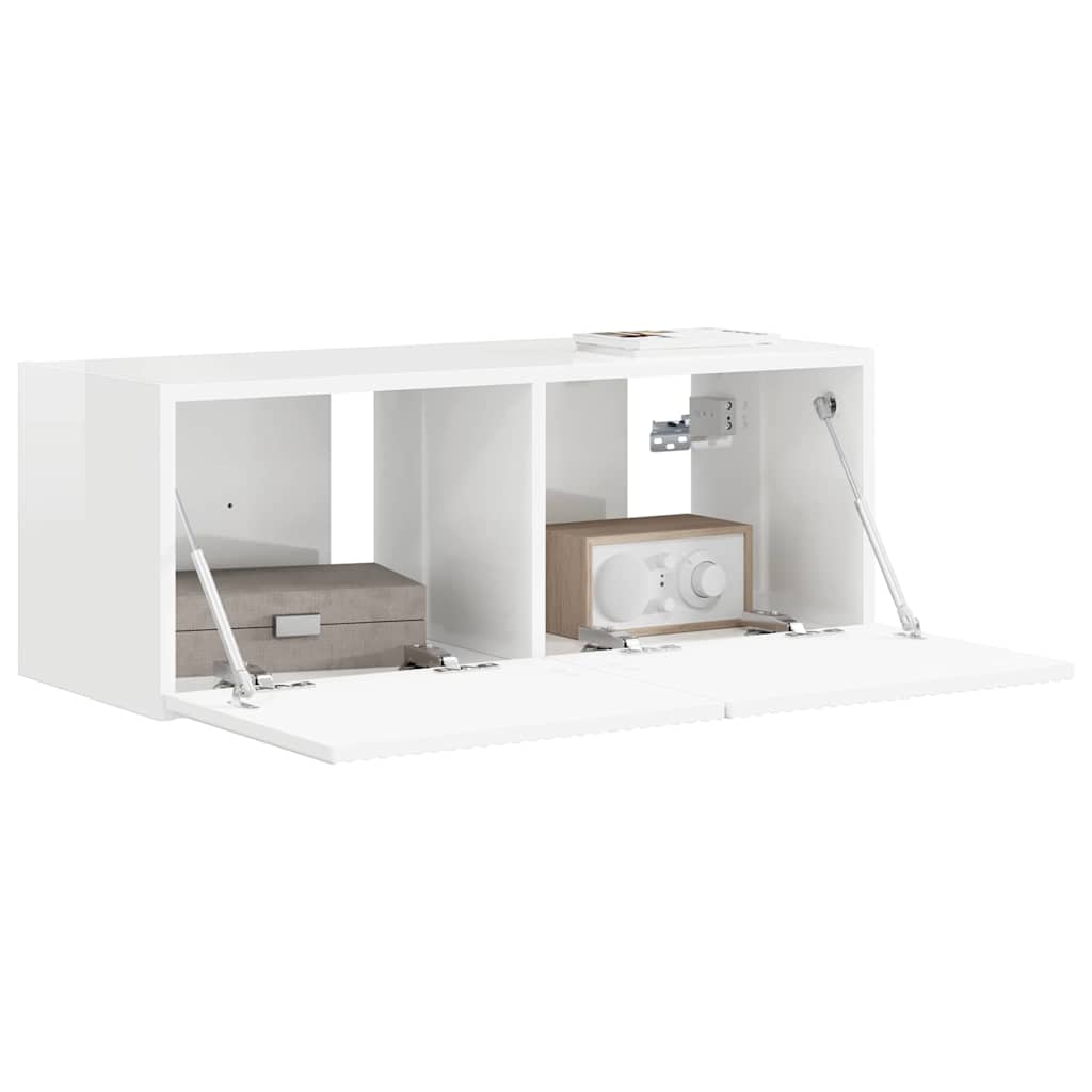 TV zidni ormar Zidne Sjajno bijelo 78,5 x 31 x 29,5 cm