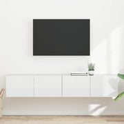 TV zidni ormar Zidne 2 pcs Sjajno bijelo 78,5 x 31 x 29,5 cm