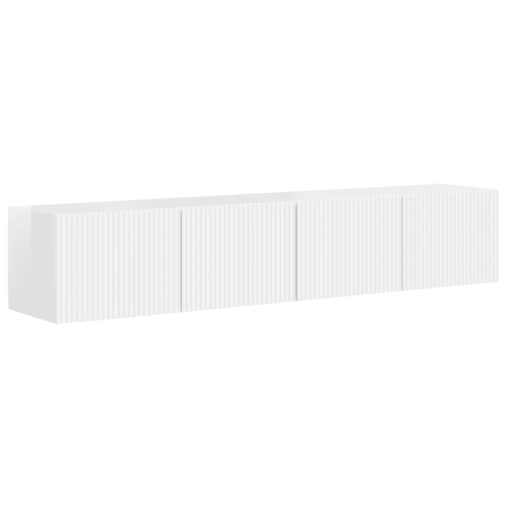 TV zidni ormar Zidne 2 pcs Sjajno bijelo 78,5 x 31 x 29,5 cm