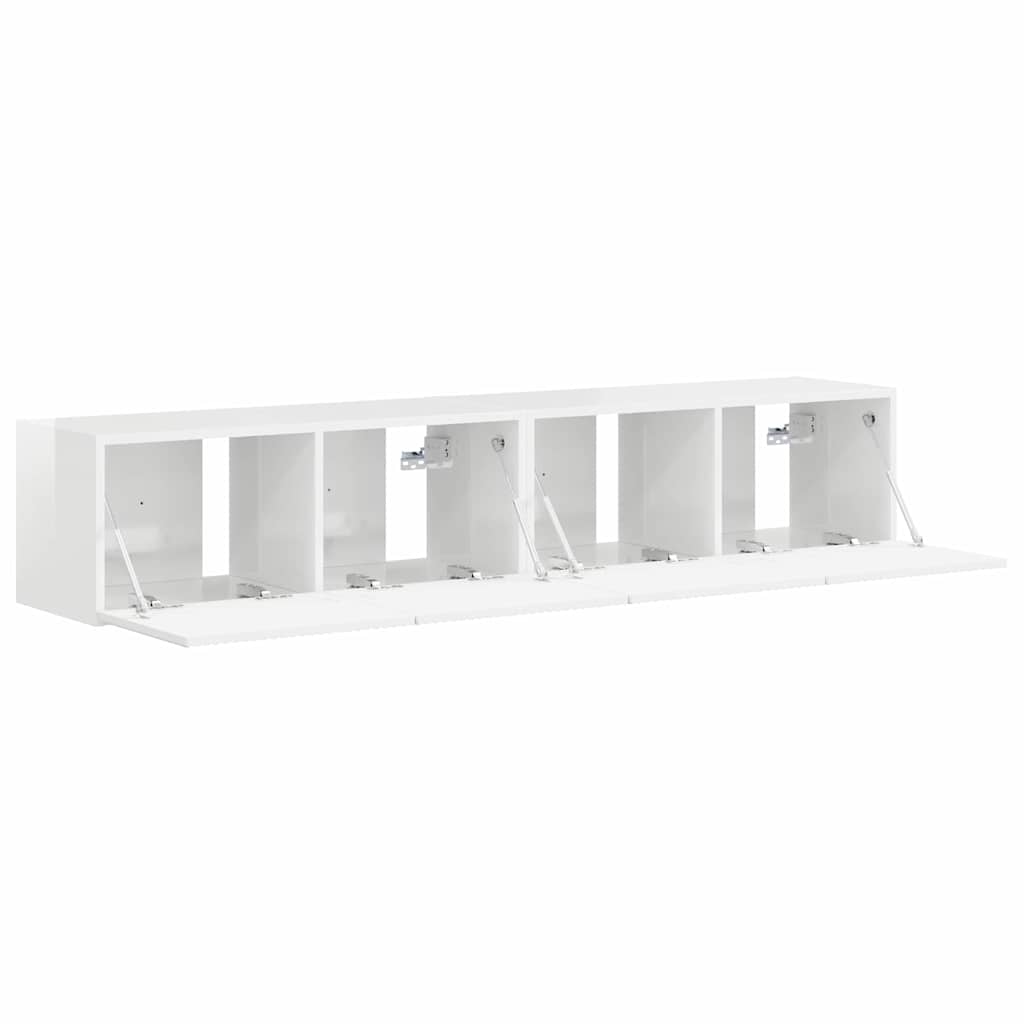 TV zidni ormar Zidne 2 pcs Sjajno bijelo 78,5 x 31 x 29,5 cm