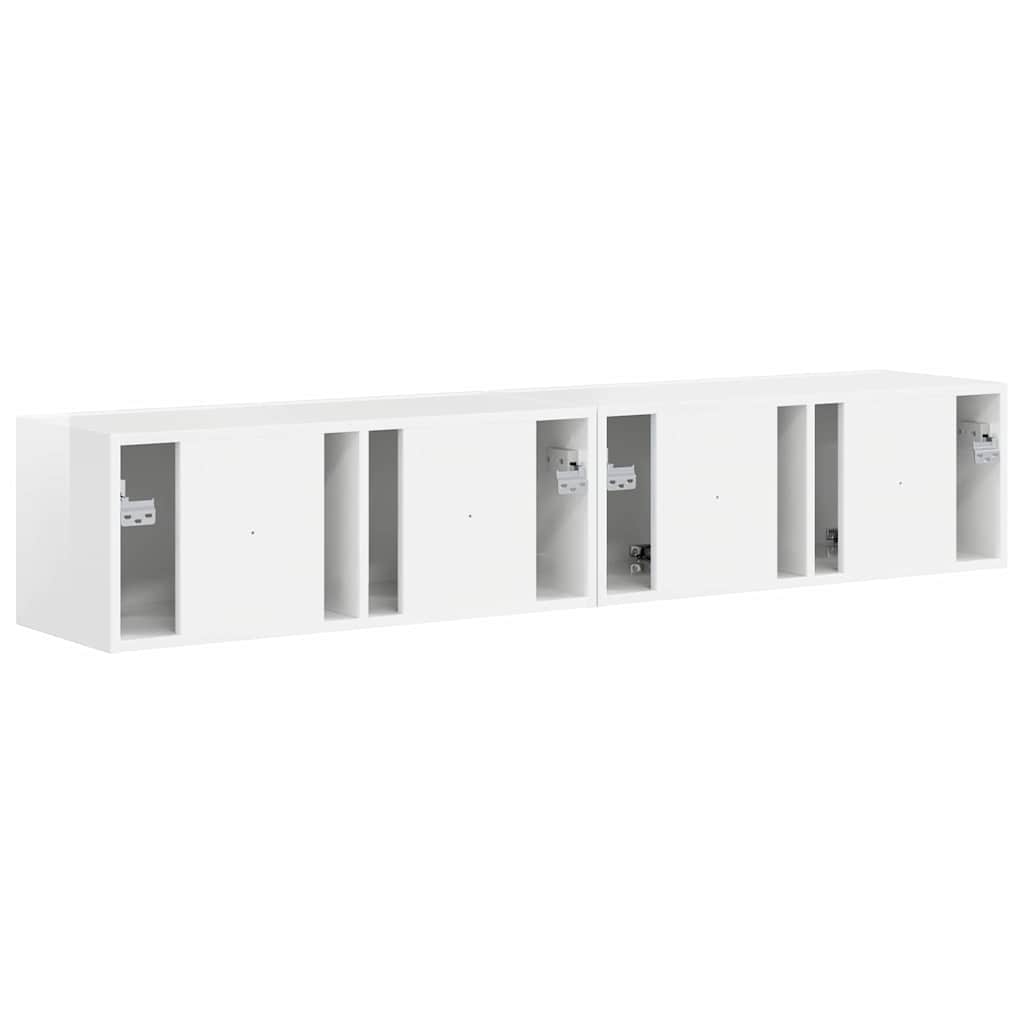 TV zidni ormar Zidne 2 pcs Sjajno bijelo 78,5 x 31 x 29,5 cm
