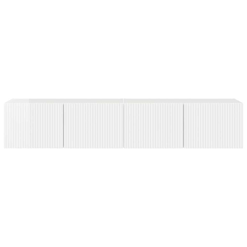 TV zidni ormar Zidne 2 pcs Sjajno bijelo 78,5 x 31 x 29,5 cm