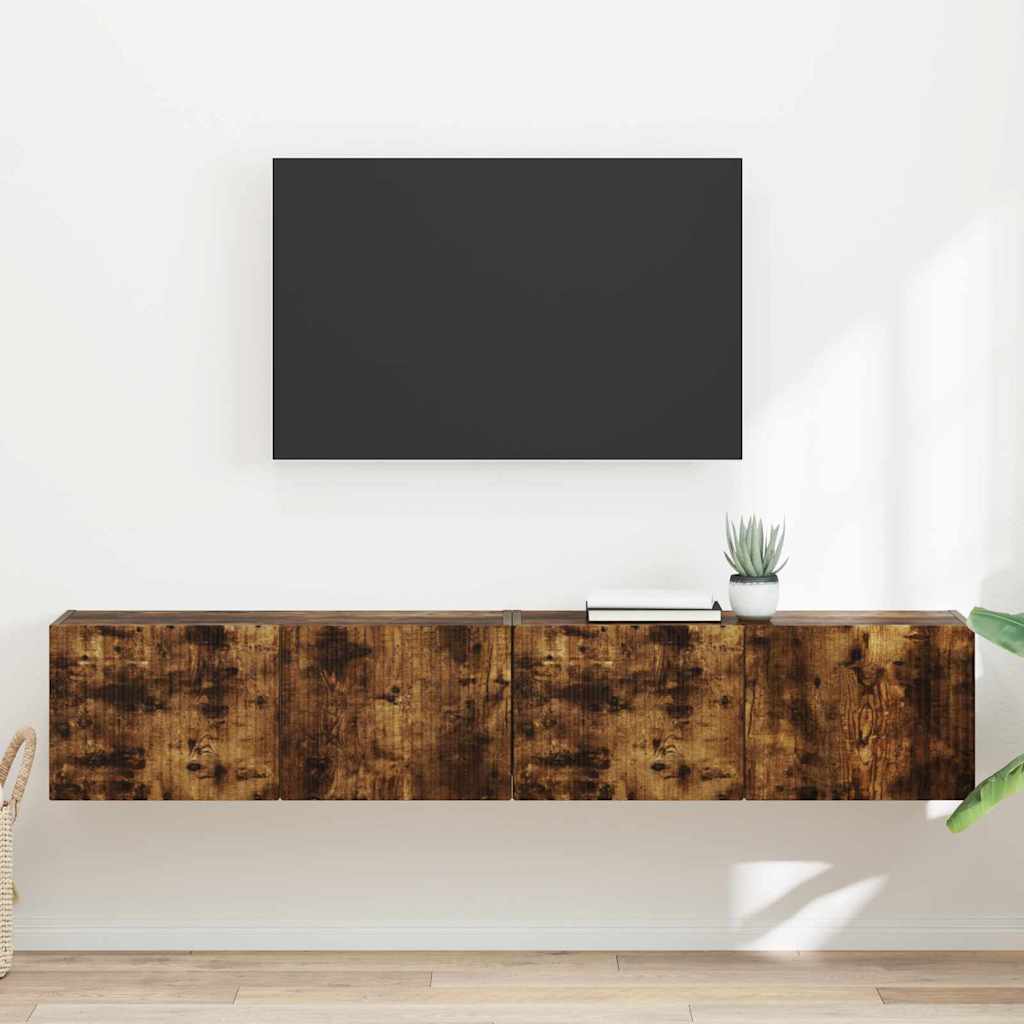 TV zidni ormar Zidne 2 pcs Dimljeni hrast 78,5 x 31 x 29,5 cm