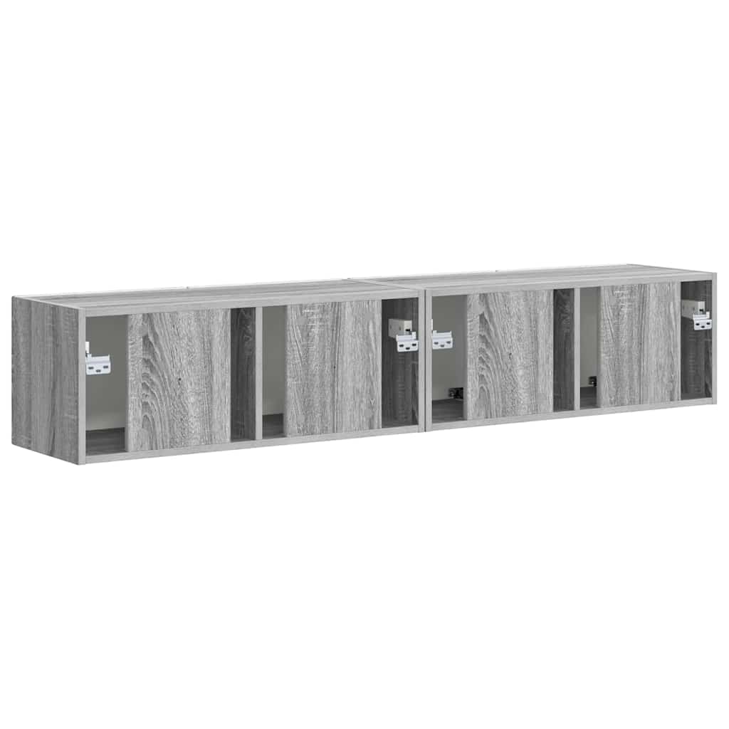 TV zidni ormar Zidne 2 pcs Siva Sonoma 78,5 x 31 x 29,5 cm