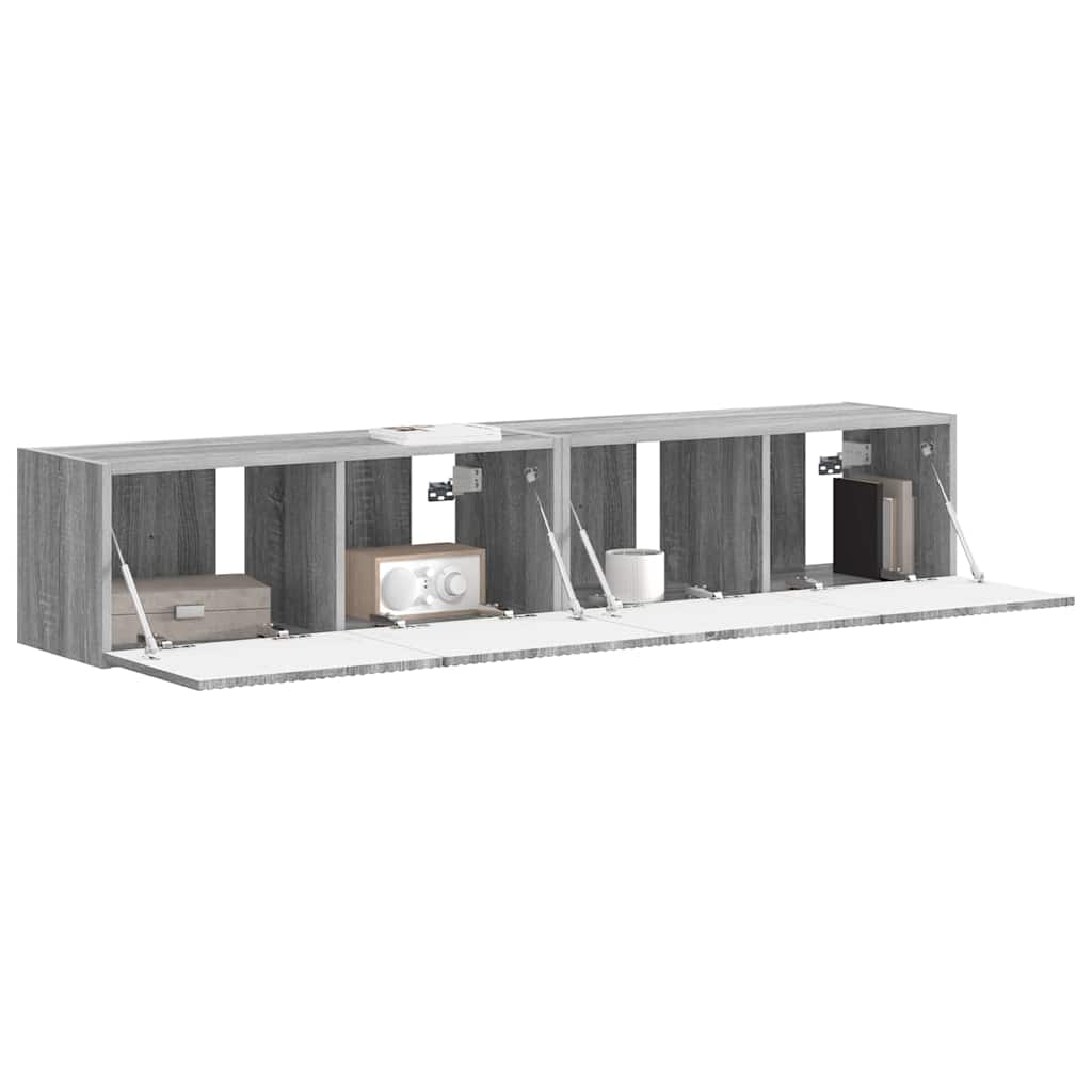 TV zidni ormar Zidne 2 pcs Siva Sonoma 78,5 x 31 x 29,5 cm