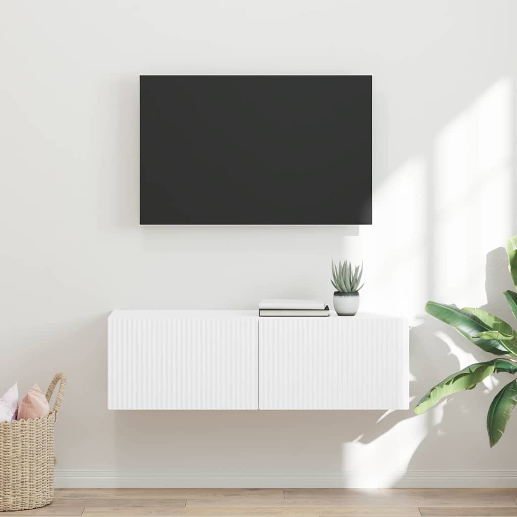 TV zidni ormar Zidne Bijelo 98 x 31 x 29,5 cm Konstruirano drvo