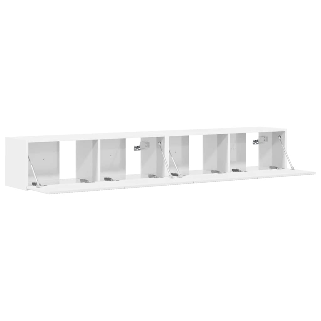TV zidni ormar Zidne 2 pcs Sjajno bijelo 98 x 31 x 29,5 cm