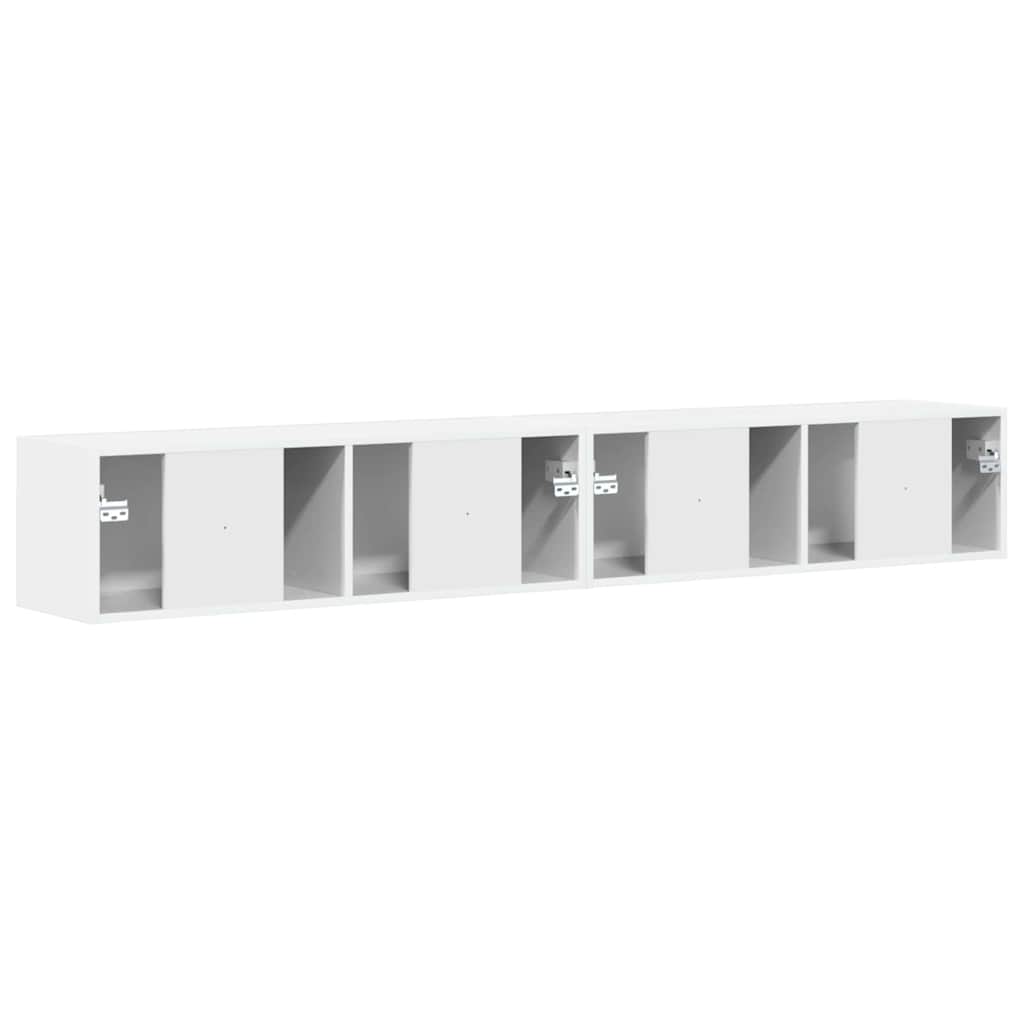TV zidni ormar Zidne 2 pcs Sjajno bijelo 98 x 31 x 29,5 cm