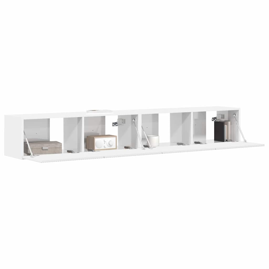 TV zidni ormar Zidne 2 pcs Sjajno bijelo 98 x 31 x 29,5 cm