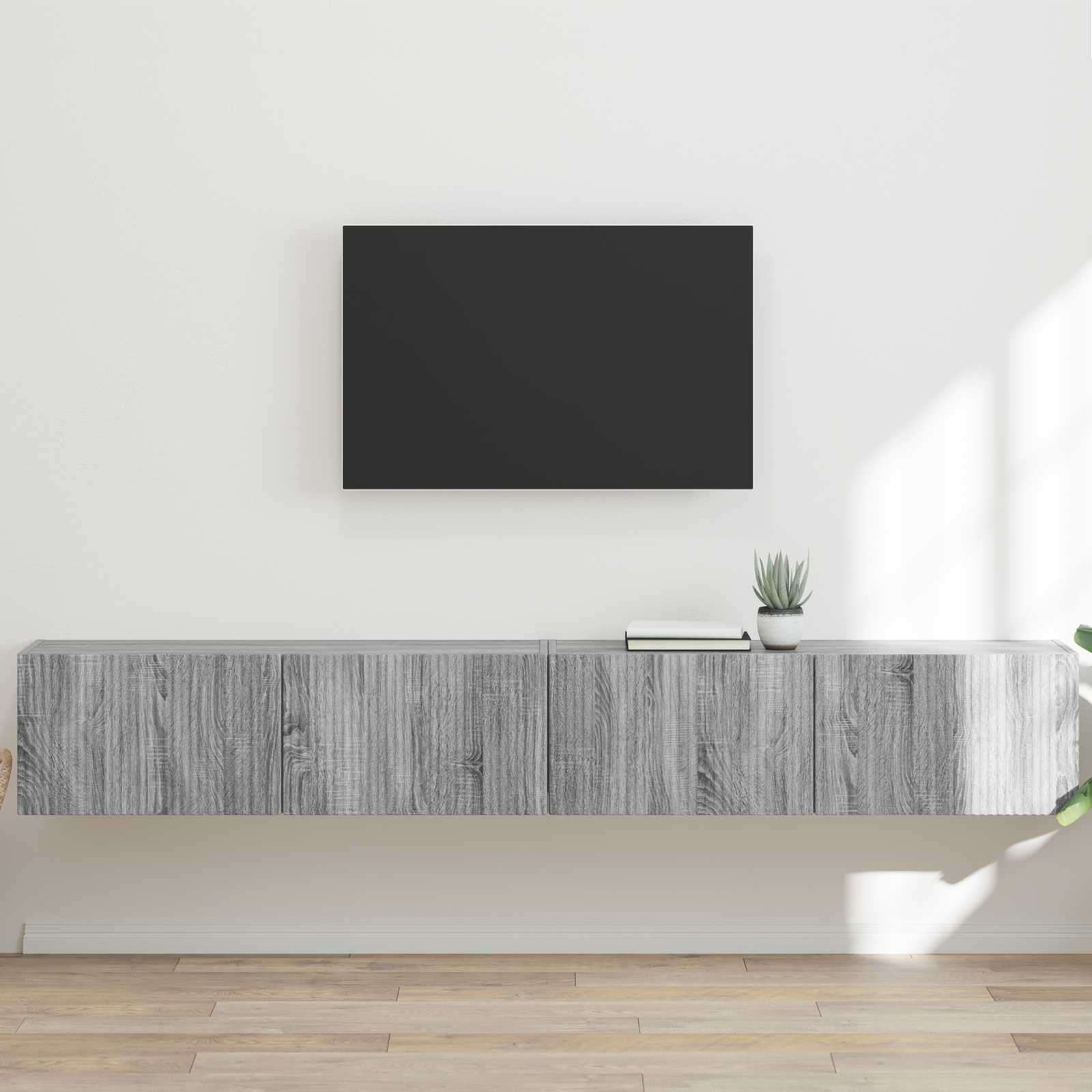 TV zidni ormar Zidne 2 pcs Siva Sonoma 98 x 31 x 29,5 cm