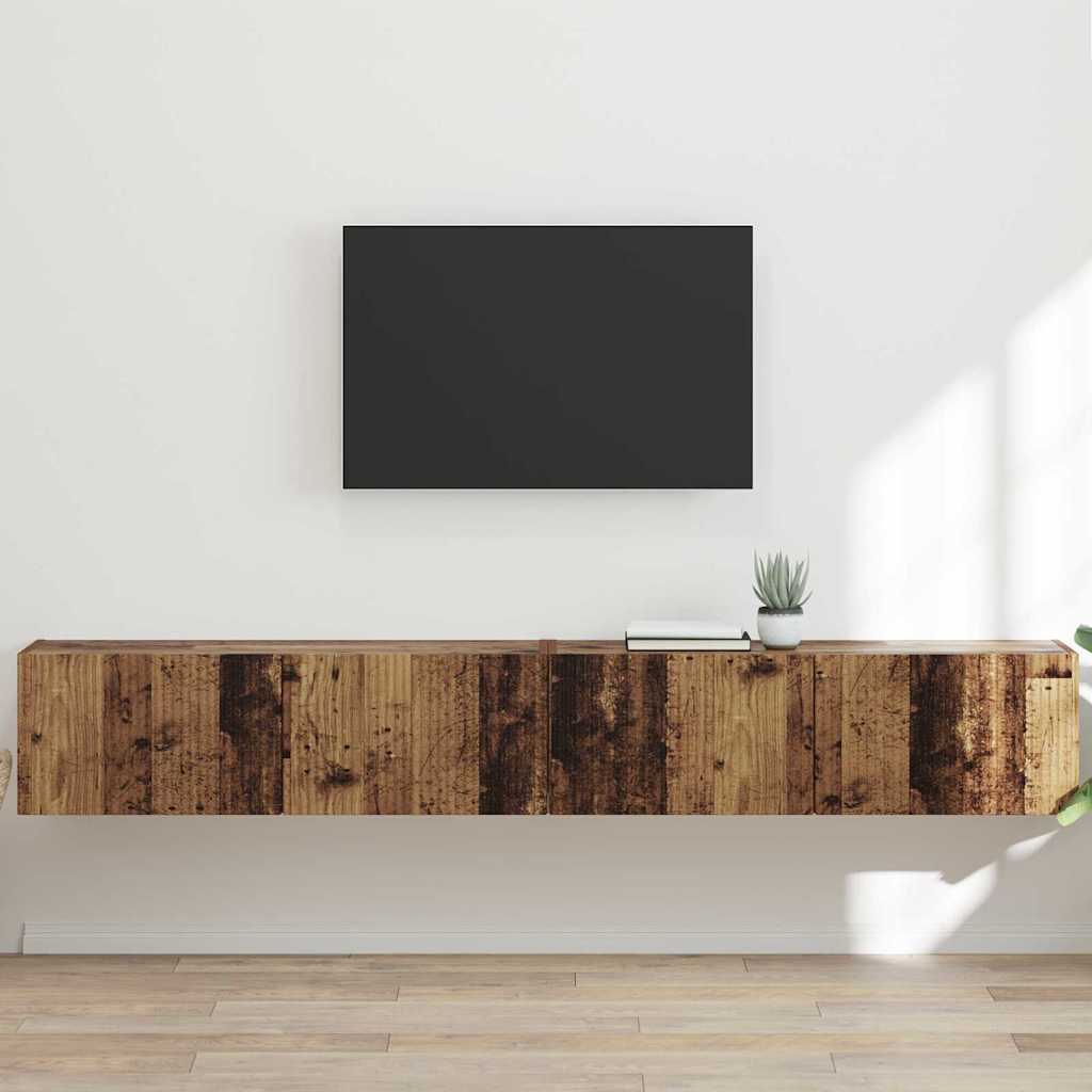 TV zidni ormar Zidne 2 pcs Staro drvo 98 x 31 x 29,5 cm