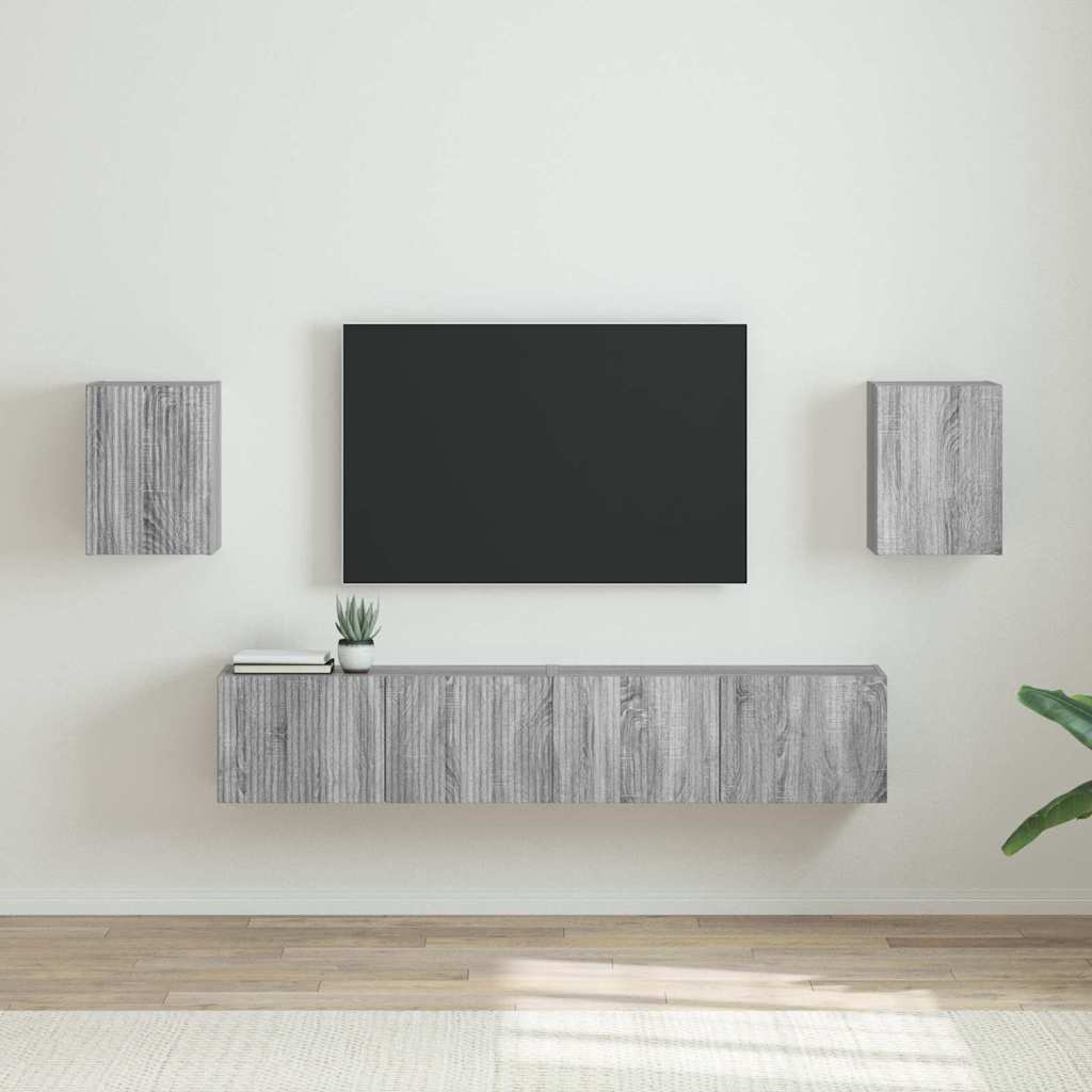 TV zidni ormar Zidne 2 pcs Siva Sonoma 30 x 31 x 40 cm