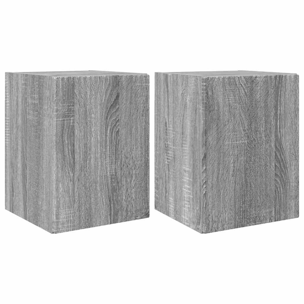 TV zidni ormar Zidne 2 pcs Siva Sonoma 30 x 31 x 40 cm