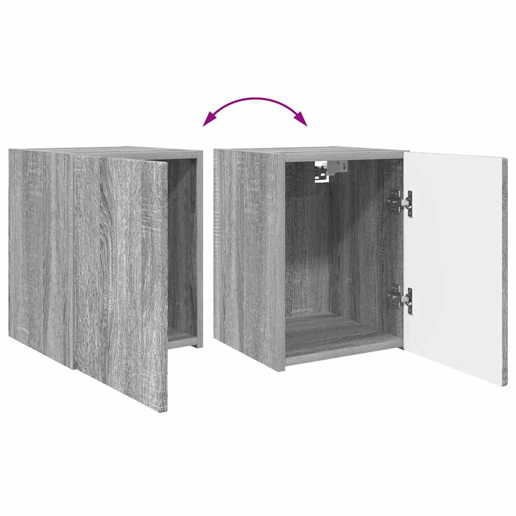 TV zidni ormar Zidne 2 pcs Siva Sonoma 30 x 31 x 40 cm