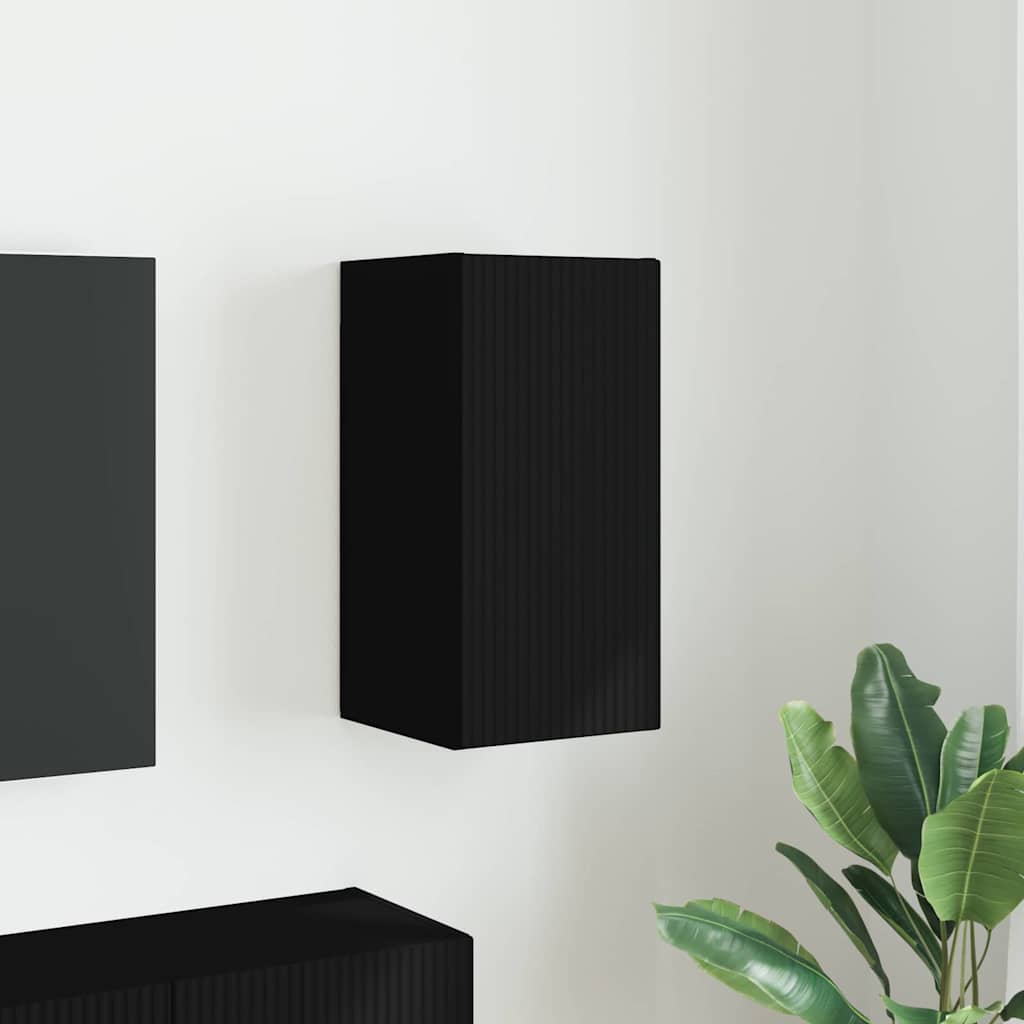 TV zidni ormar Zidne Crna 30 x 31 x 60 cm Konstruirano drvo