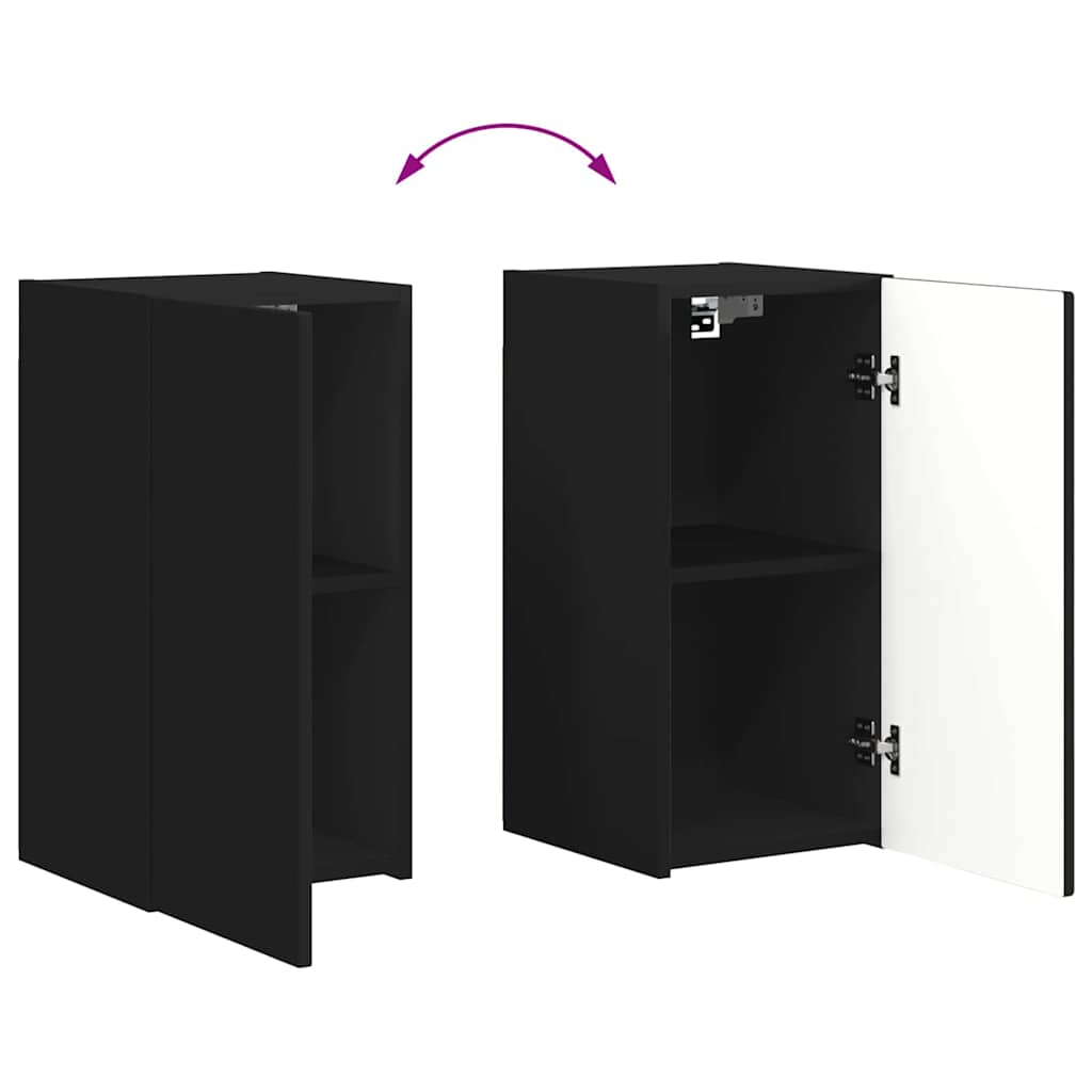 TV zidni ormar Zidne Crna 30 x 31 x 60 cm Konstruirano drvo