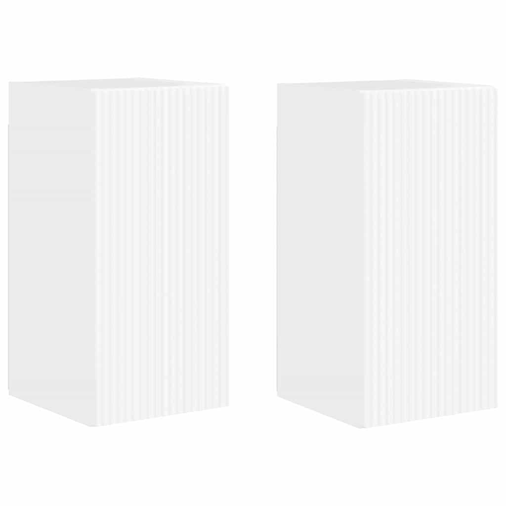 TV zidni ormar Zidne 2 pcs Sjajno bijelo 30 x 31 x 60 cm