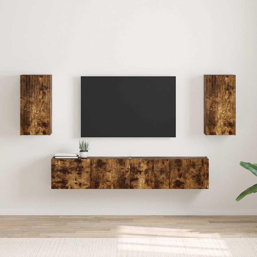 TV zidni ormar Zidne 2 pcs Dimljeni hrast 30 x 31 x 60 cm