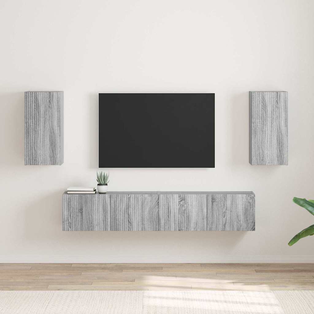 TV zidni ormar Zidne 2 pcs Siva Sonoma 30 x 31 x 60 cm
