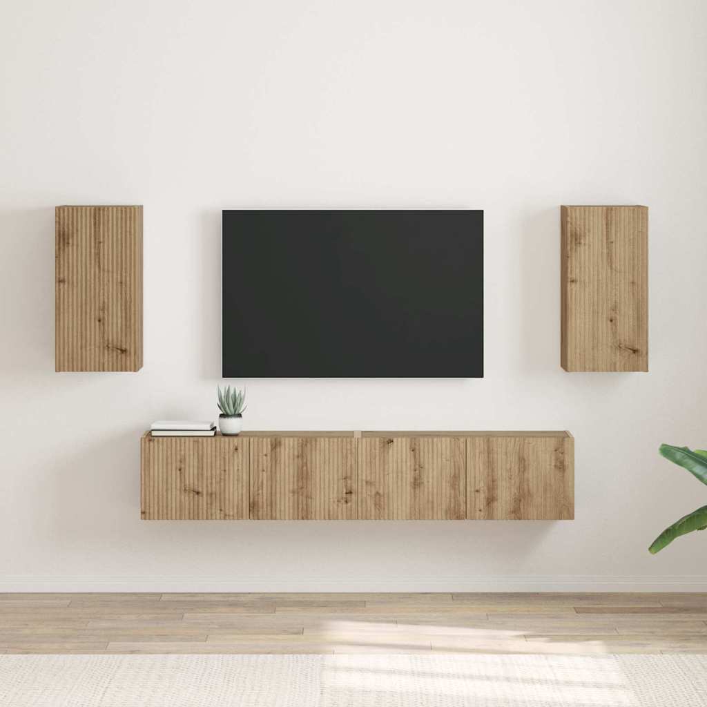 TV zidni ormar 2 pcs Umjetnička hrastovina 30 x 31 x 60 cm