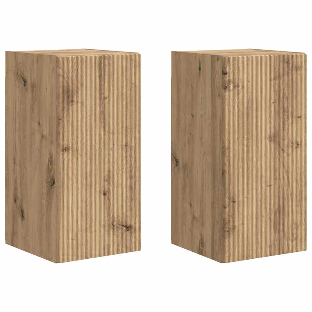 TV zidni ormar 2 pcs Umjetnička hrastovina 30 x 31 x 60 cm