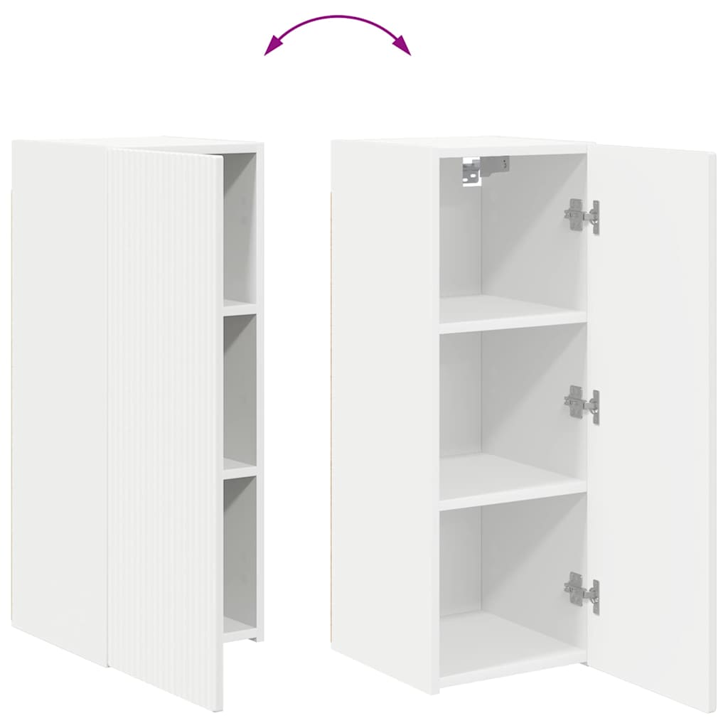 TV zidni ormar Zidne Bijelo 30 x 31 x 80 cm Konstruirano drvo