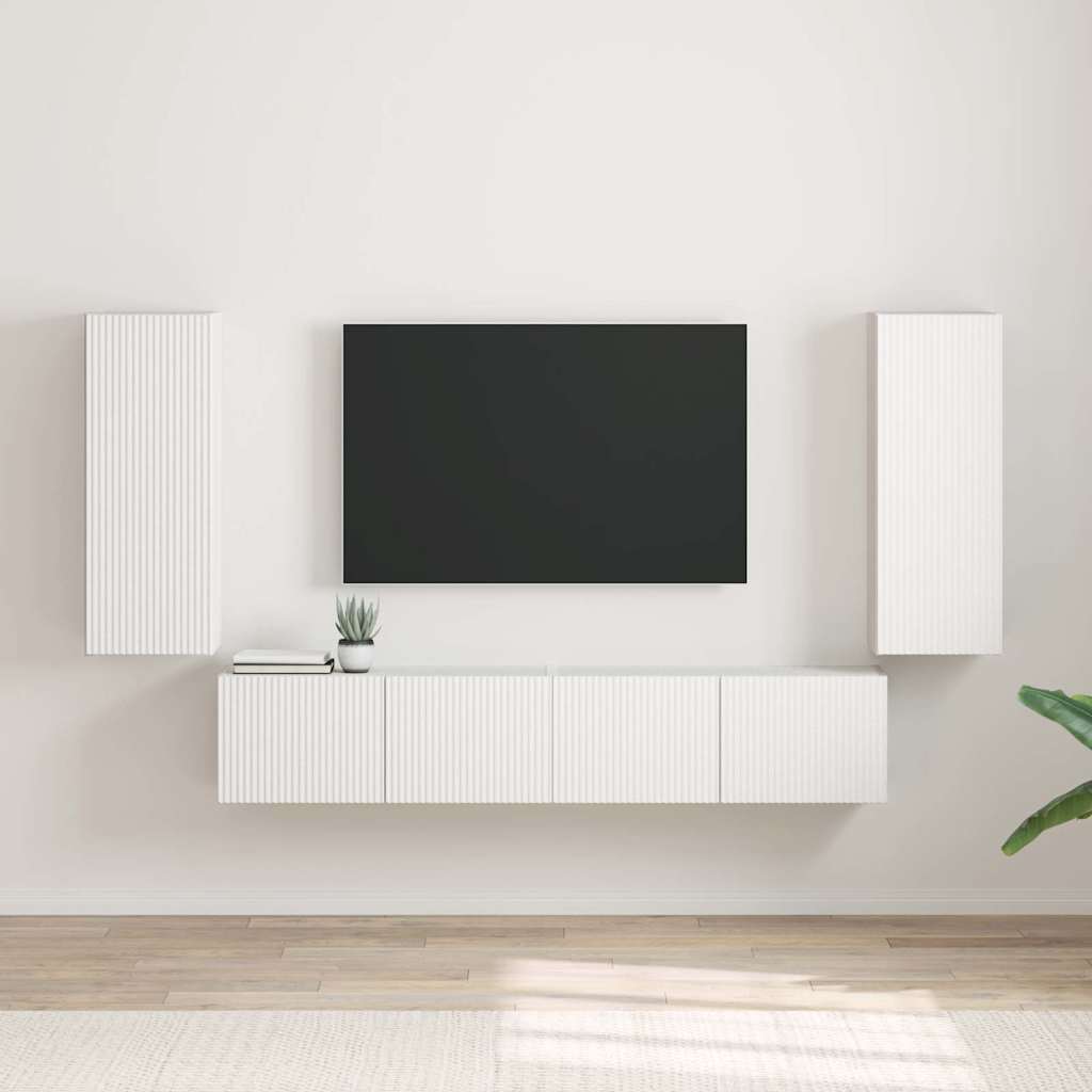 TV zidni ormar 2 pcs Bijelo 30 x 31 x 80 cm Konstruirano drvo