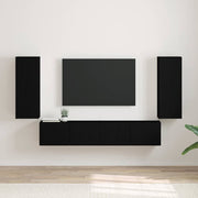 TV zidni ormar 2 pcs Crna 30 x 31 x 80 cm Konstruirano drvo