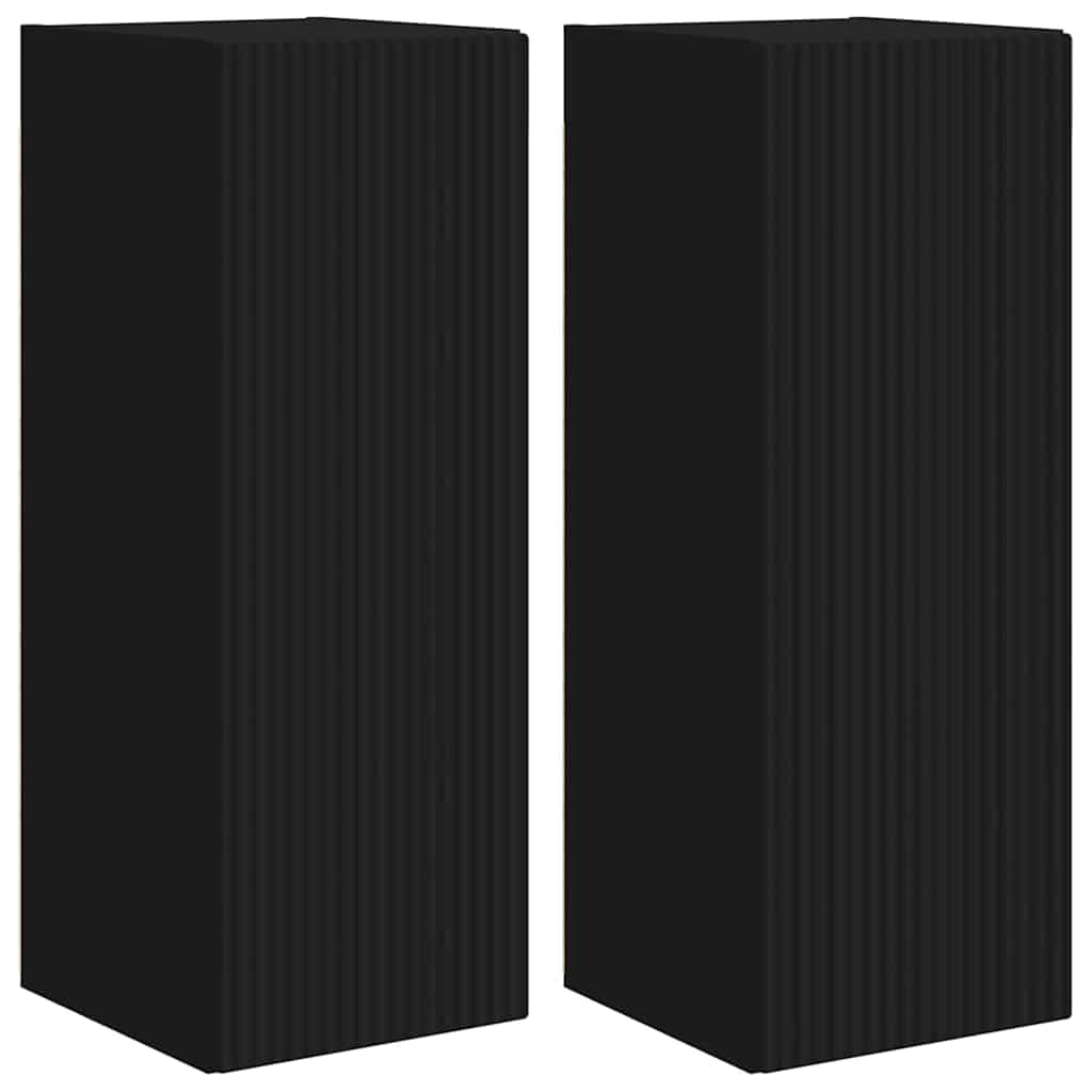 TV zidni ormar 2 pcs Crna 30 x 31 x 80 cm Konstruirano drvo