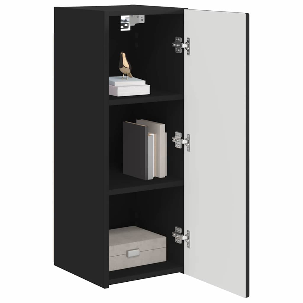 TV zidni ormar 2 pcs Crna 30 x 31 x 80 cm Konstruirano drvo