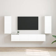 TV zidni ormar Zidne 2 pcs Sjajno bijelo 30 x 31 x 80 cm