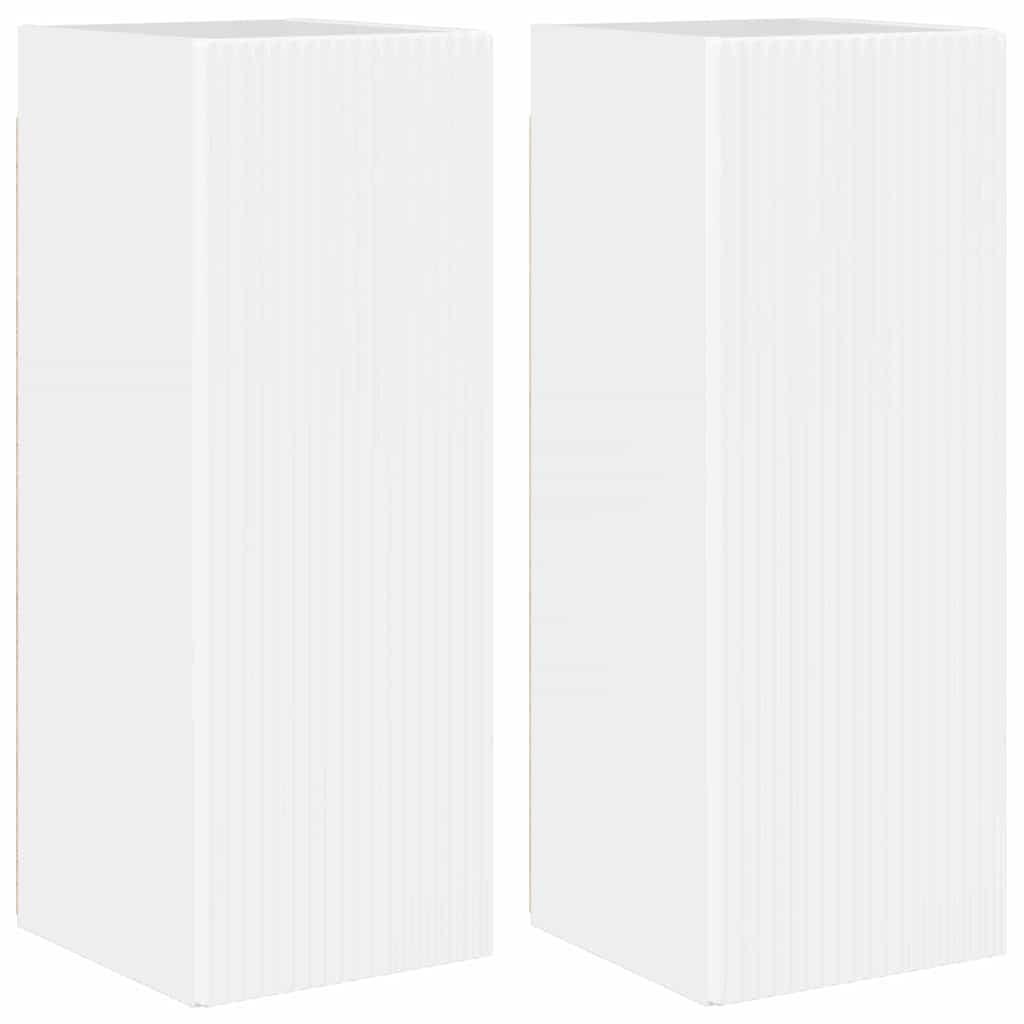 TV zidni ormar Zidne 2 pcs Sjajno bijelo 30 x 31 x 80 cm