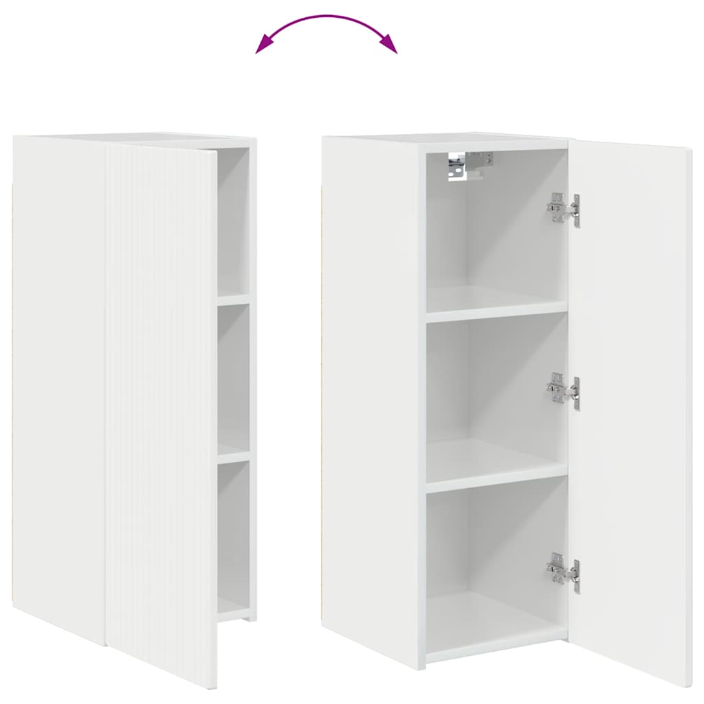 TV zidni ormar Zidne 2 pcs Sjajno bijelo 30 x 31 x 80 cm
